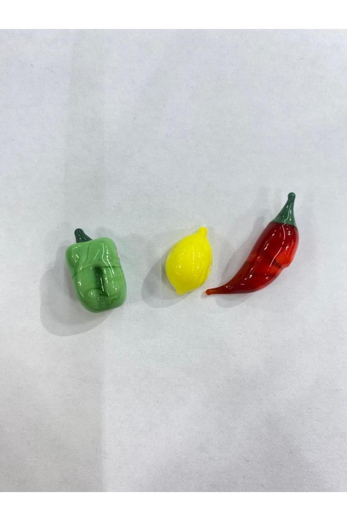 Cam Karışık Figür Takı Malzemesi,cam Malzeme Biber ,limon
