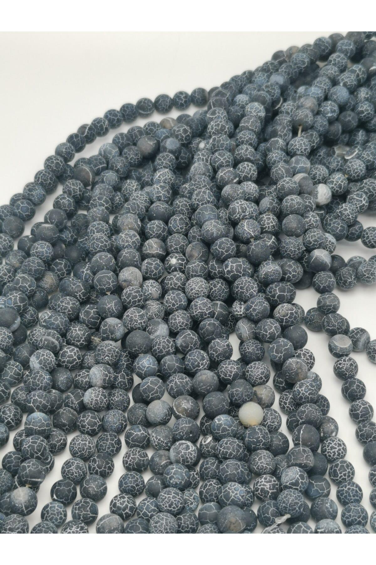 Frost Yengeç Doğal Akik Taş Dizisi 8mm
