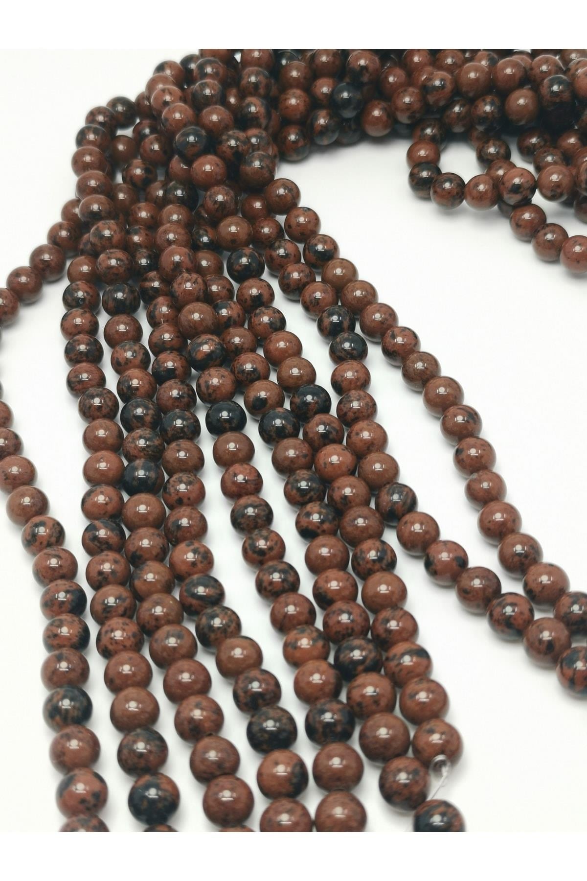 Kahve Siyah Doğal Taş Dizisi 8mm