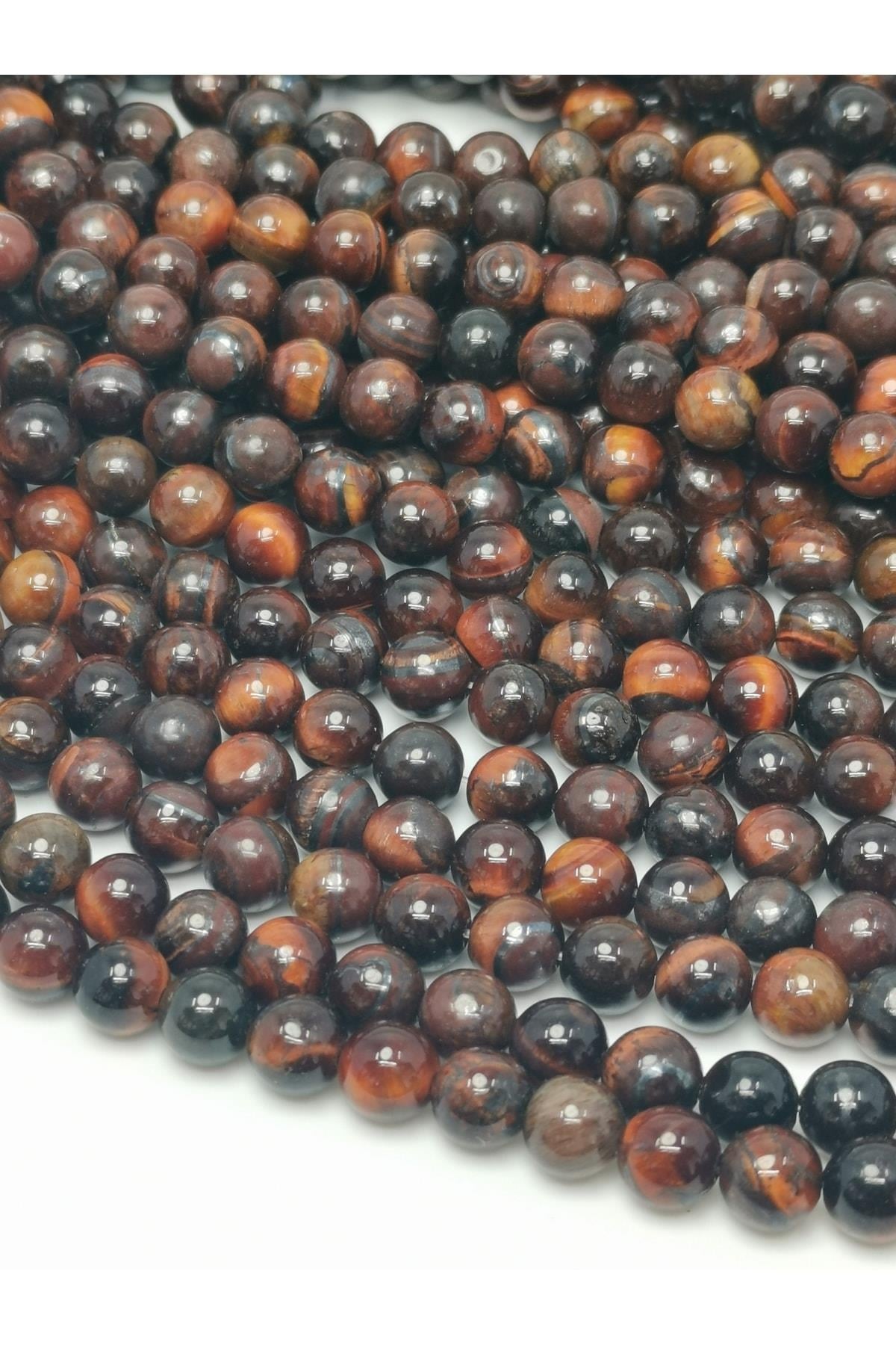 Kahve Siyah Doğal Taş Dizisi 8mm Doğaltaş