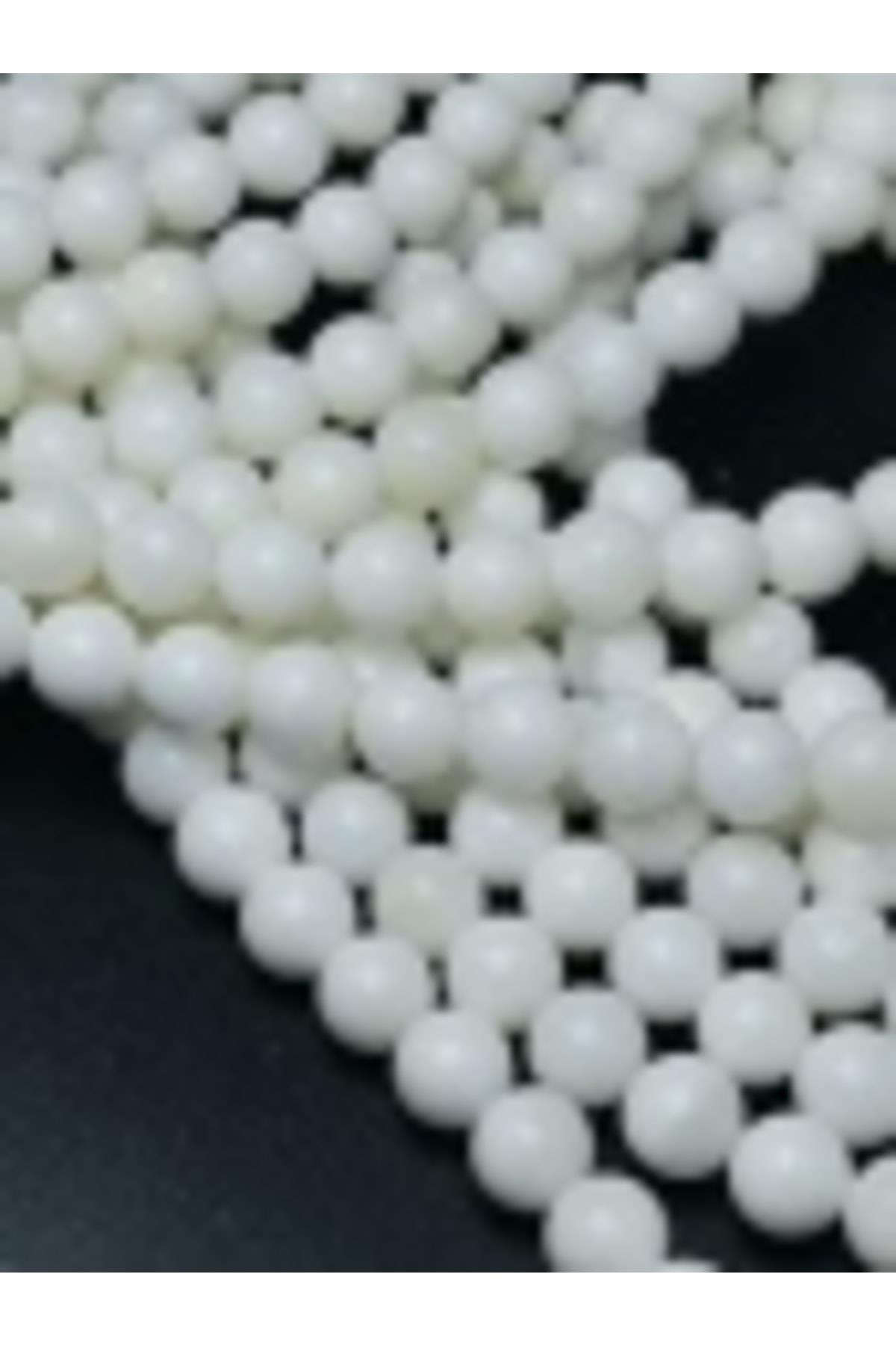 KAR BEYAZ KUVARS DOĞAL TAŞ DİZİSİ 8MM doğaltaş takı yapımı 10 DİZİ