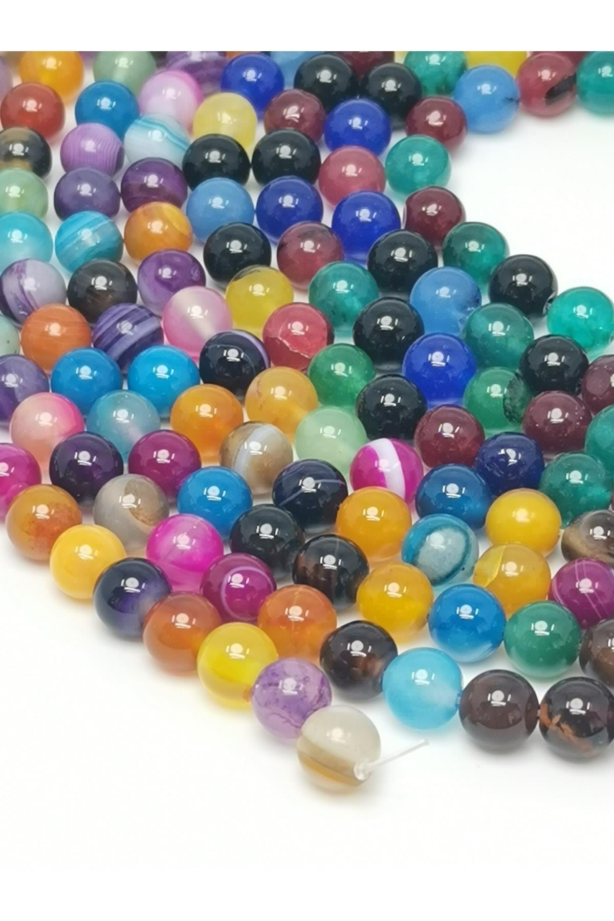 Karışık Mix Çakra Doğal Taş Dizisi 8mm Doğaltaş