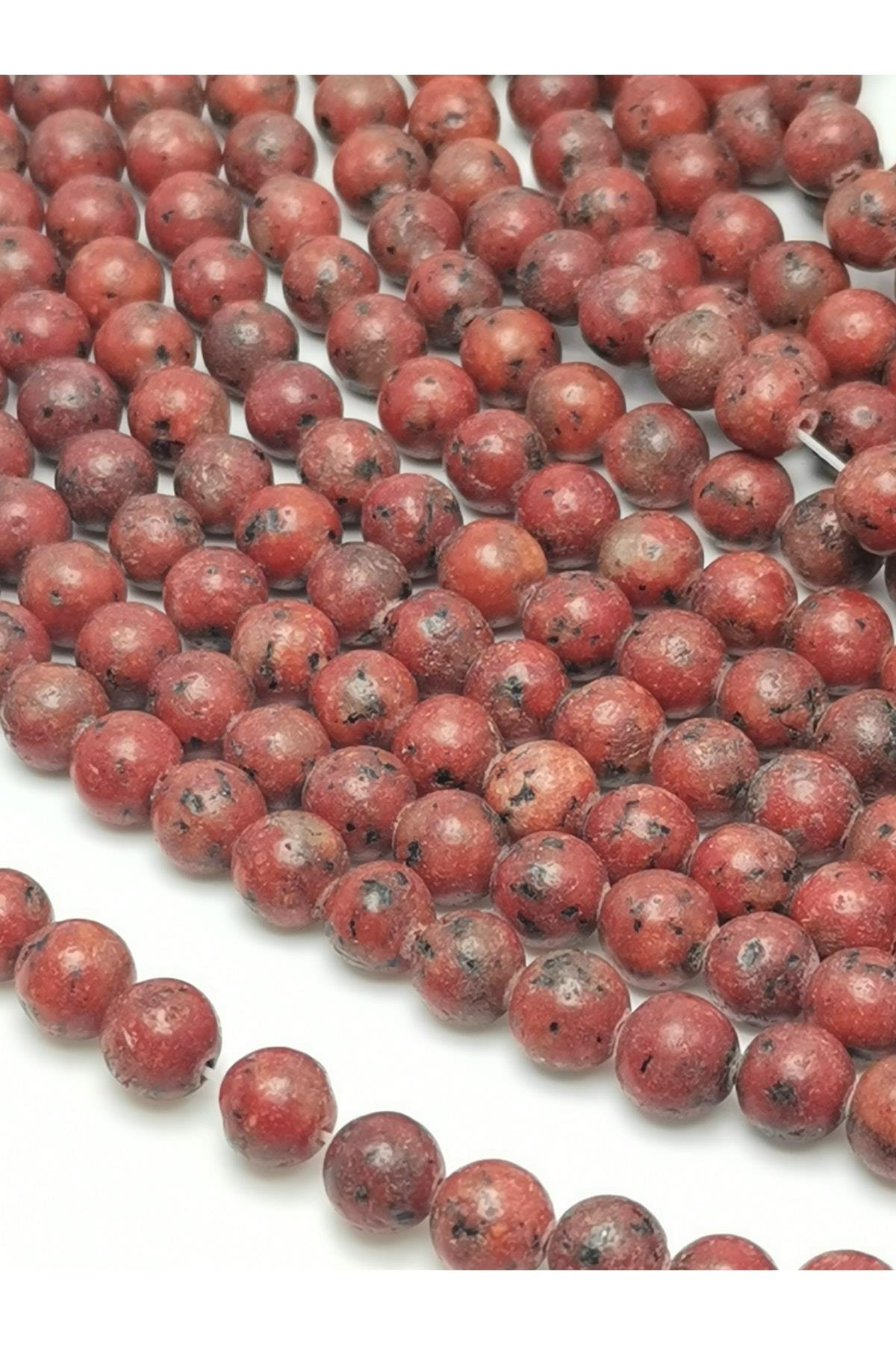 Kırmızı Siyah Mercan Doğal Taş Dizisi 8mm Doğaltaş Takı Yapımı