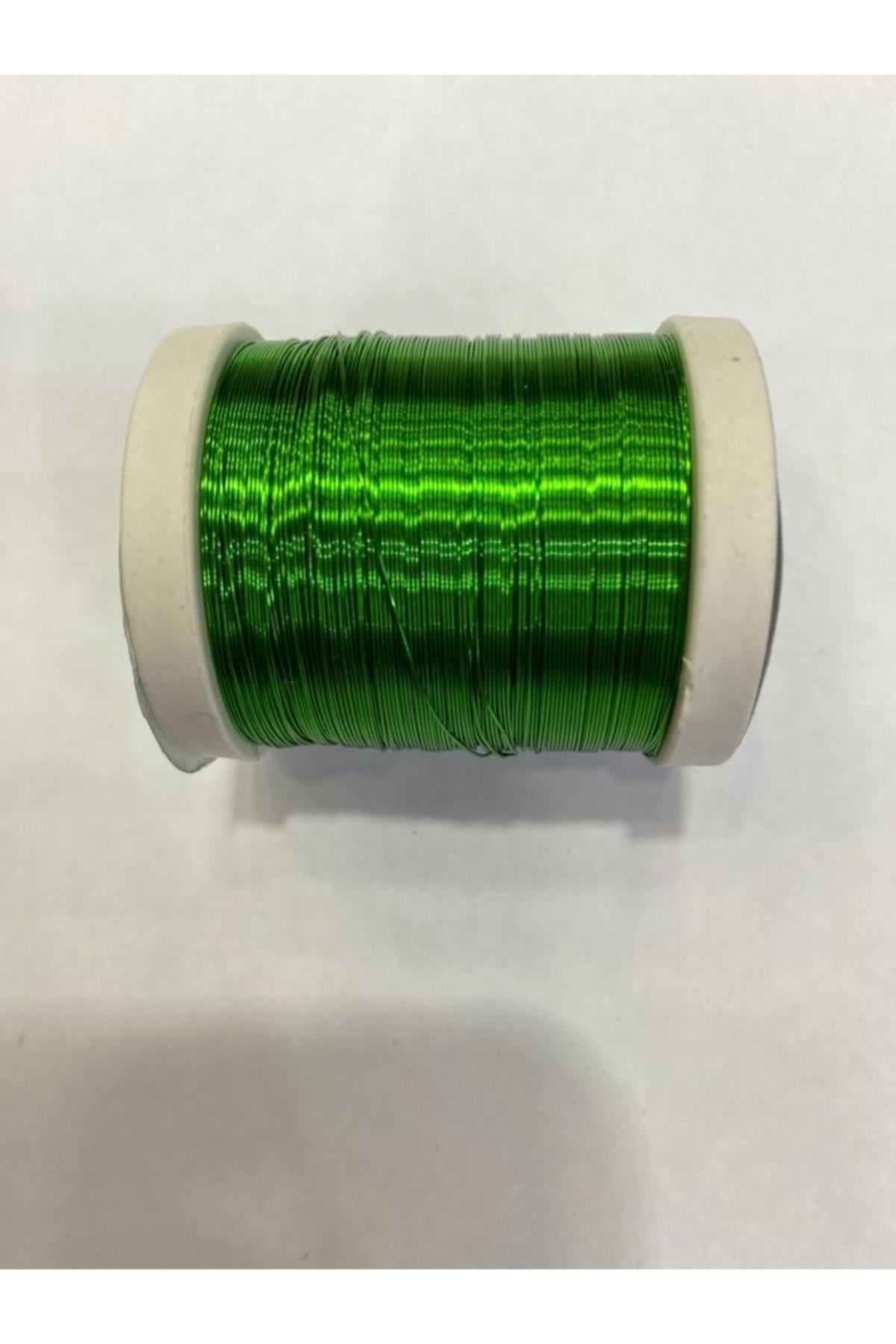 Koyu Yeşil Renk 0.80 Mm Çiçek Teli Flografi Teli 10 Mt