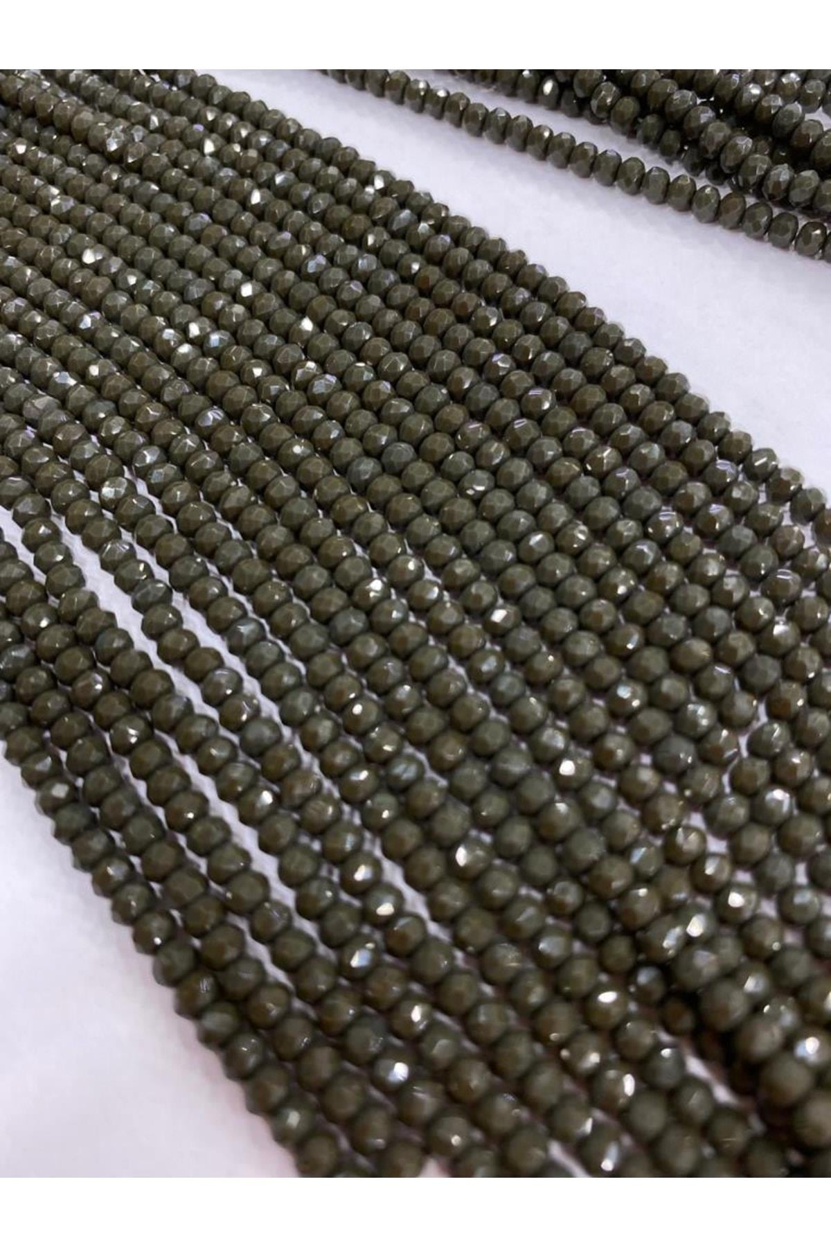 Kristal Boncuk Dizisi 4 Mm.kahve Renk ,takı Yapım Malzemesi