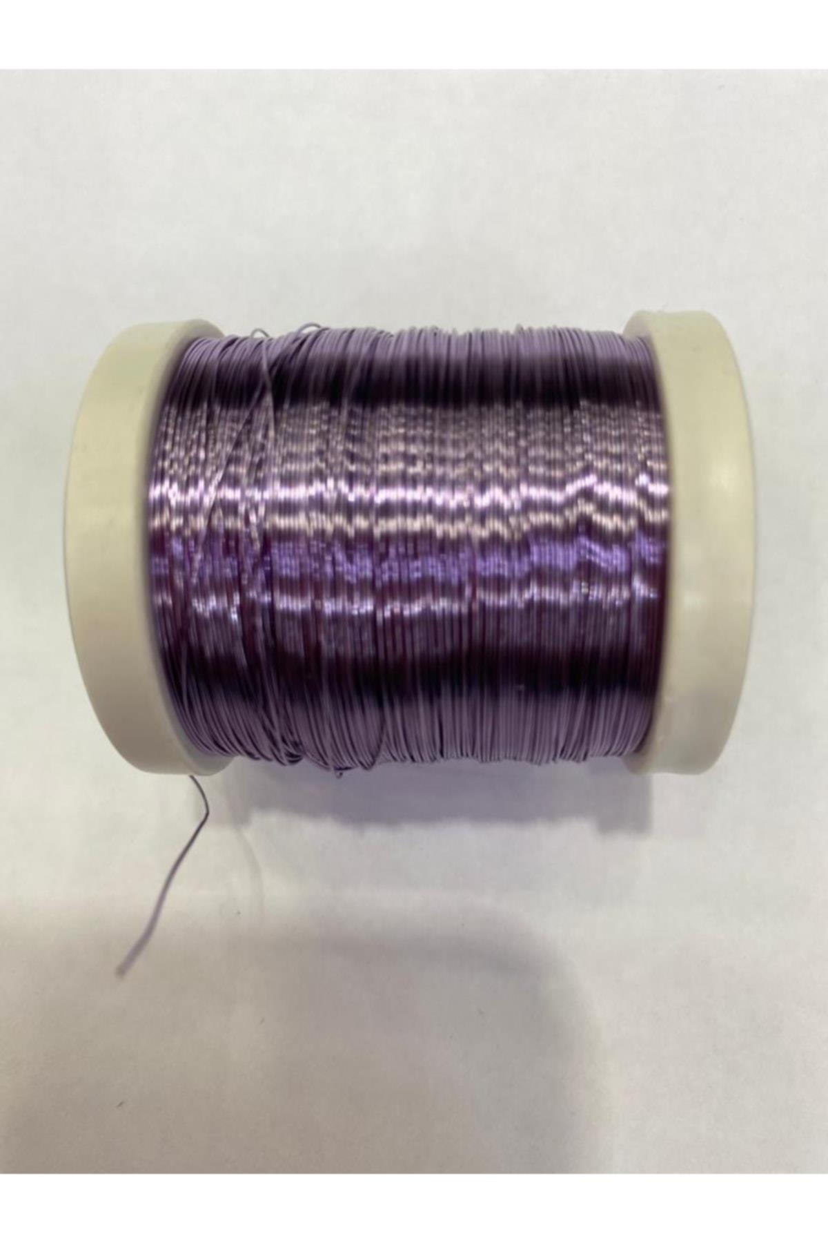 Lila Renk 0.60 Mm Çiçek Teli Flografi Teli 17 Mt