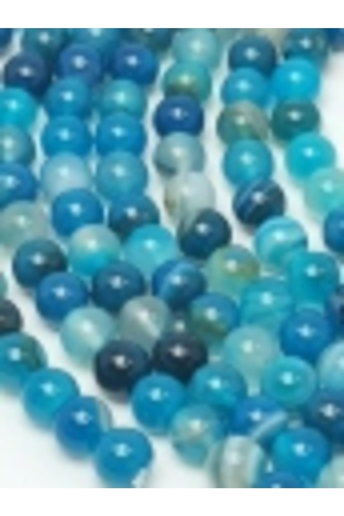 MAVİ AKİK DOĞAL TAŞ DİZİSİ 8MM DOĞALTAŞ 10 DİZİ
