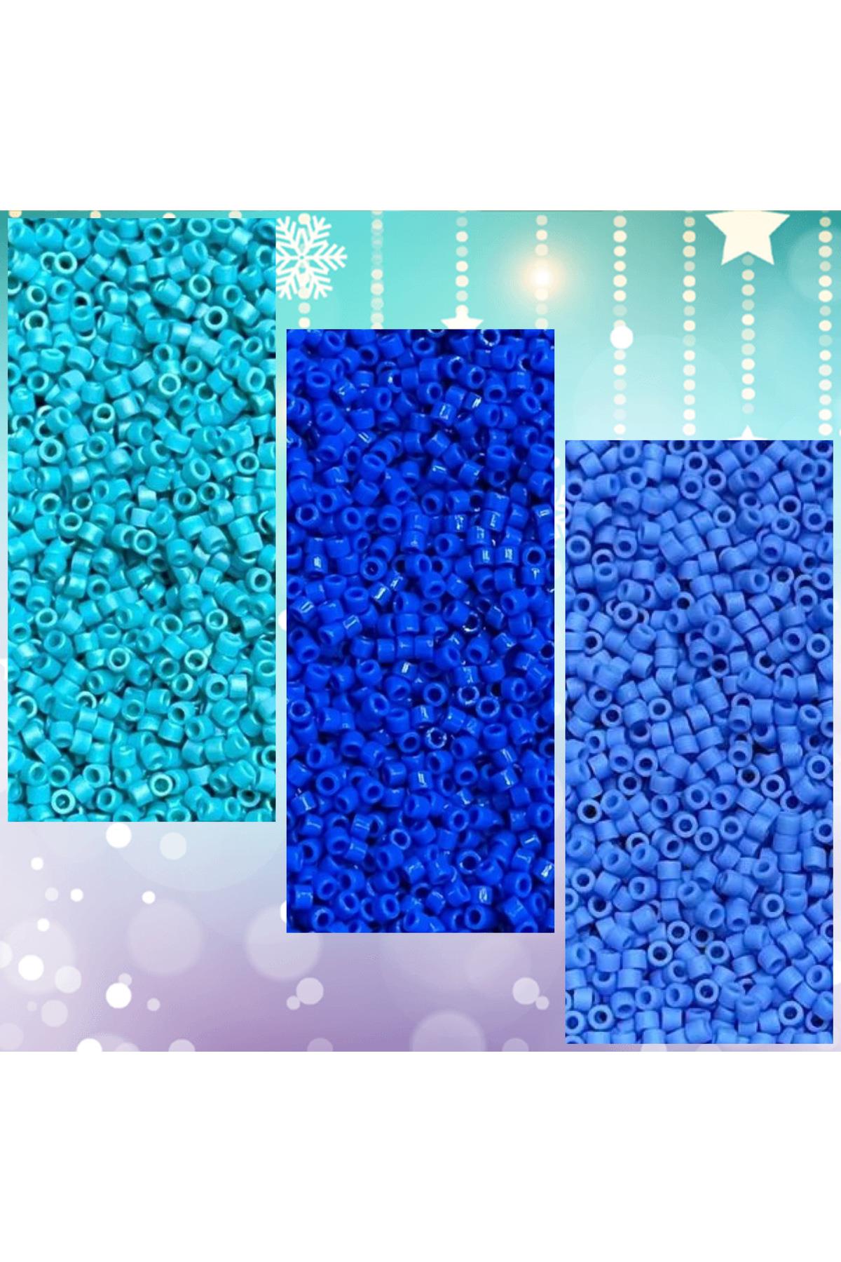 Miyuki Delika Başlangıç seti 11-0 10 mavi tonları 3 renk 2 şer gram (toplam 6 gram ) set 20