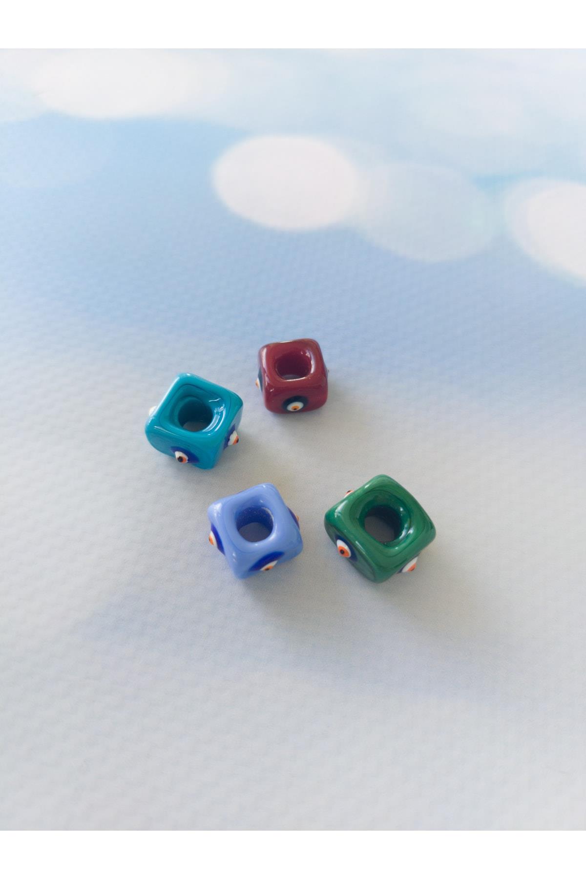 Murano Cam Boncuk - Kare Nazar - Set1 (4 Adet)