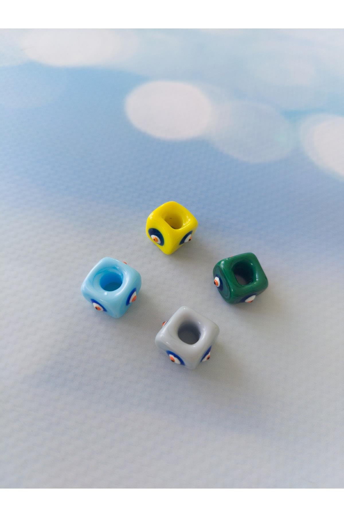 Murano Cam Boncuk - Kare Nazar - Set2 (4 Adet)