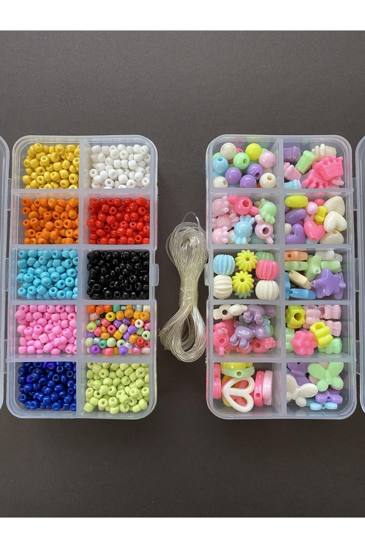 Organizer Kutuda Misinalı Kum Ve Plastik Boncuk Takı Yapım Hobi Seti