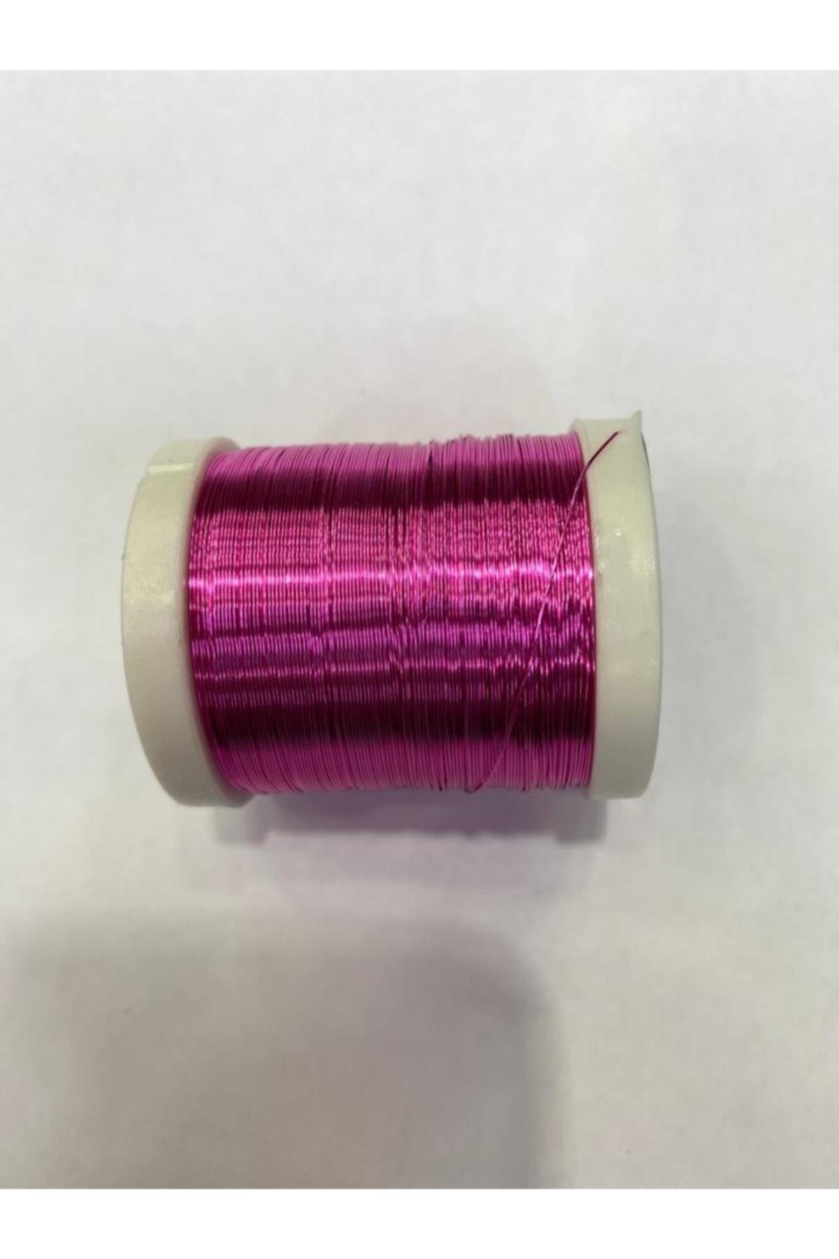 Pembe Renk 0.80 Mm Çiçek Teli Flografi Teli 10 Mt
