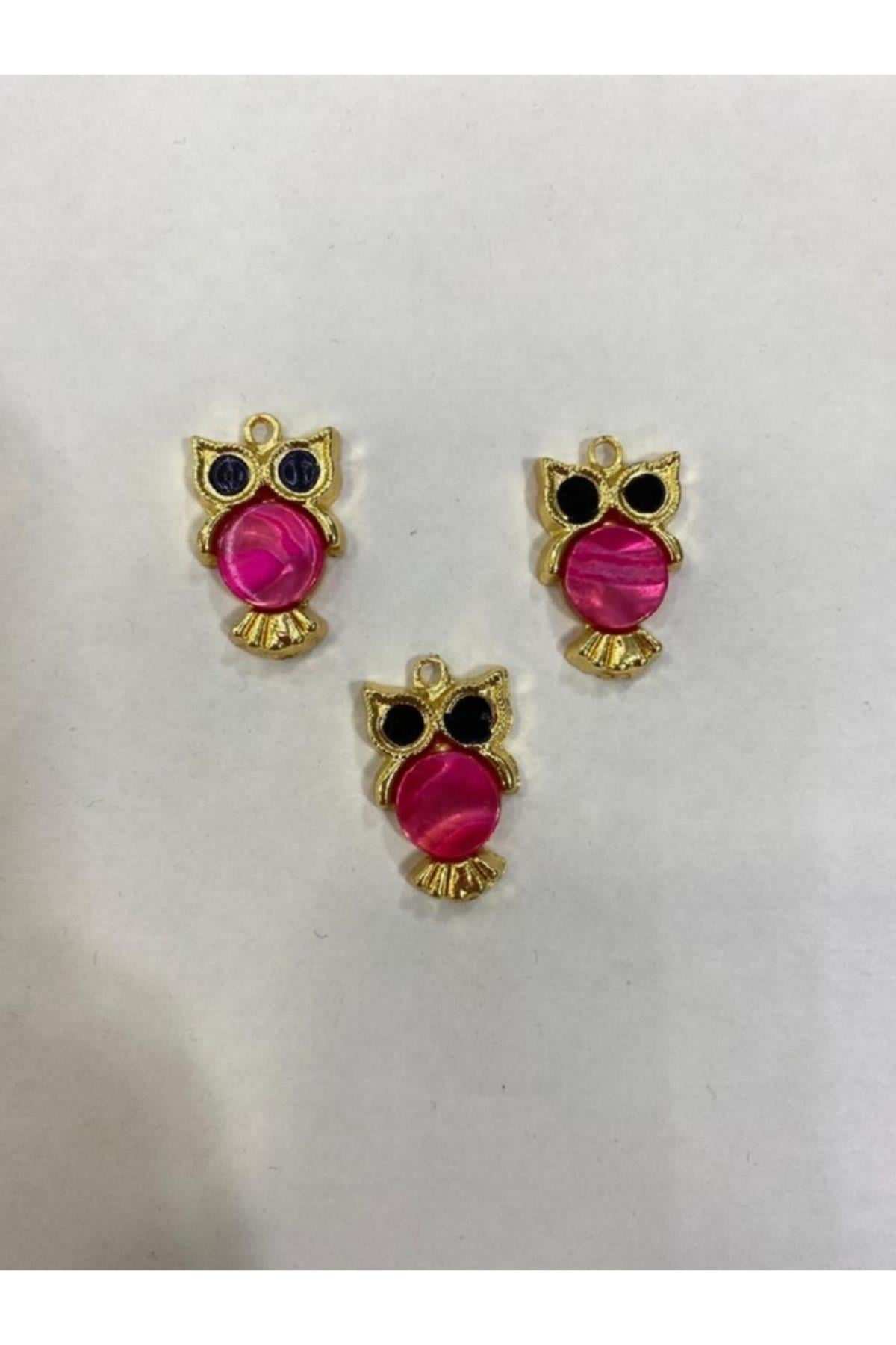 Pembe Renk Sedefli Pleksi Baykuş Model Bileklik,kolye,küpe Ucu Malzeme 1 Adet