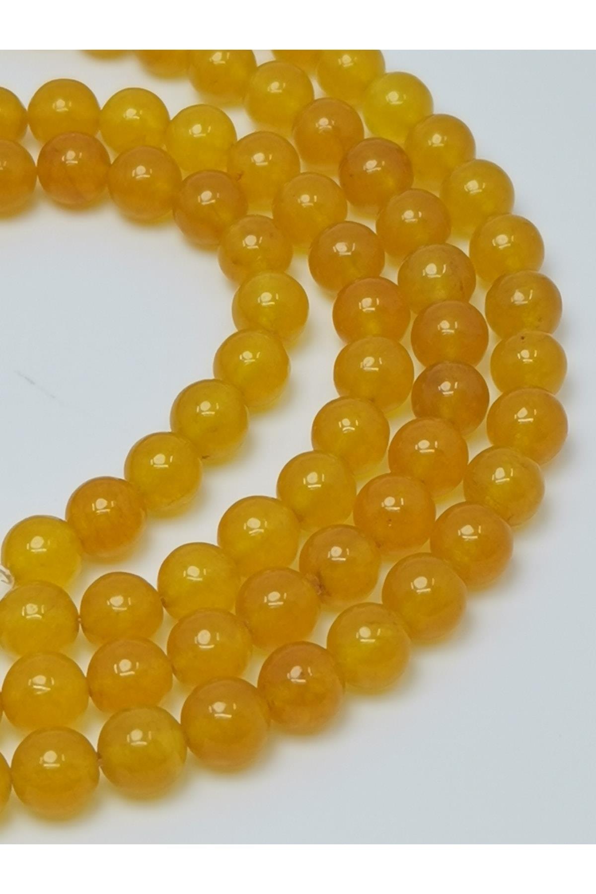 Sarı Akik Doğal Taş Dizisi 8mm Doğaltaş