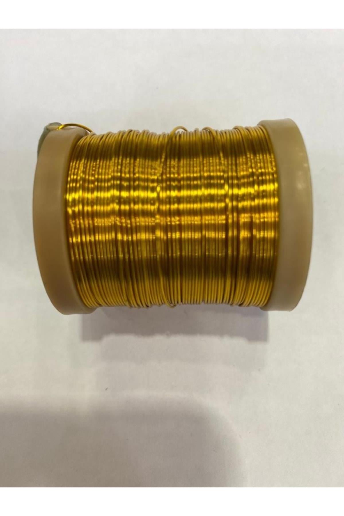 Sarı Renk 0.80 Mm Çiçek Teli Flografi Teli 10 Mt