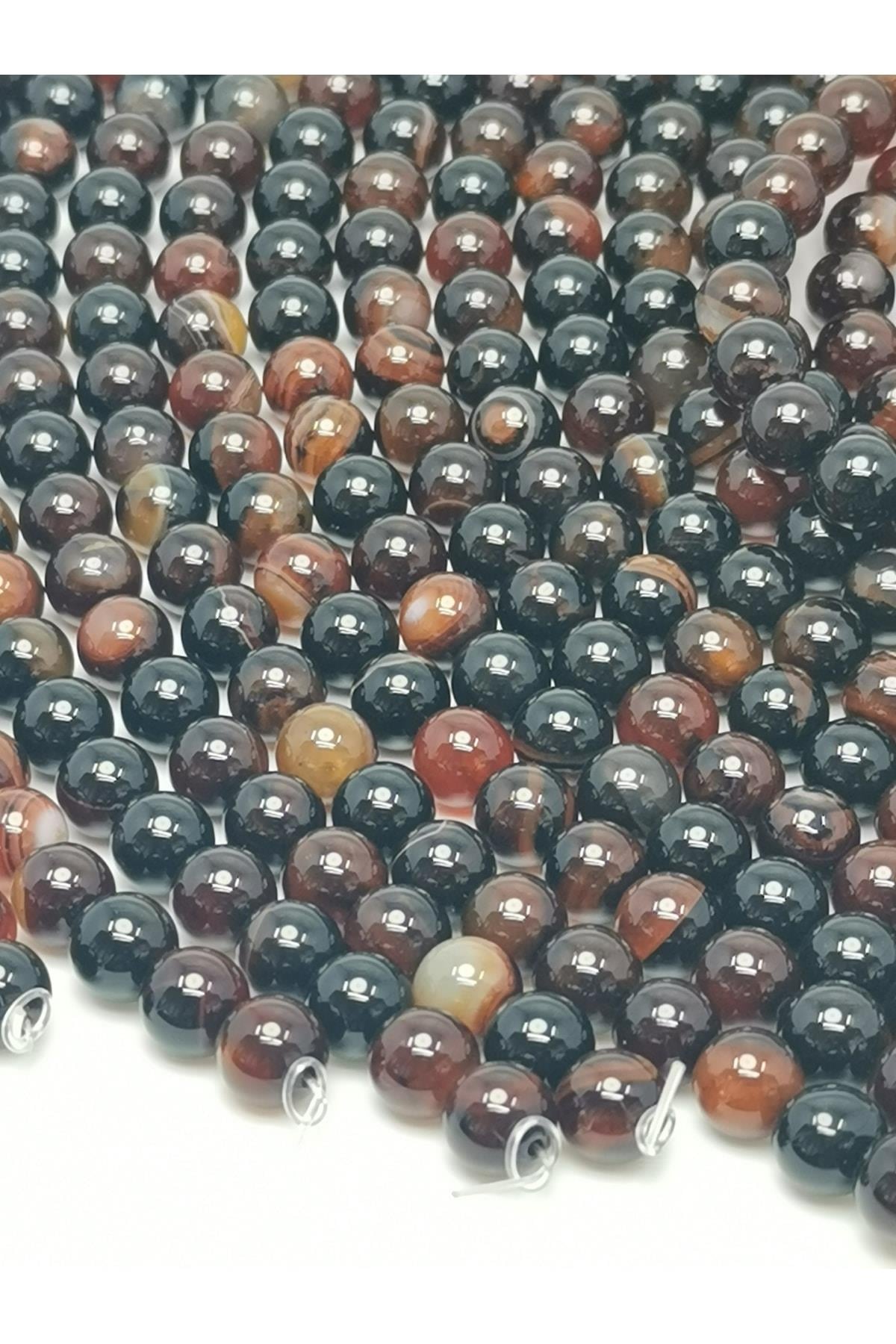 Siyah Kahve Doğal Taş Dizisi 8mm Doğaltaş Takı Yapımı