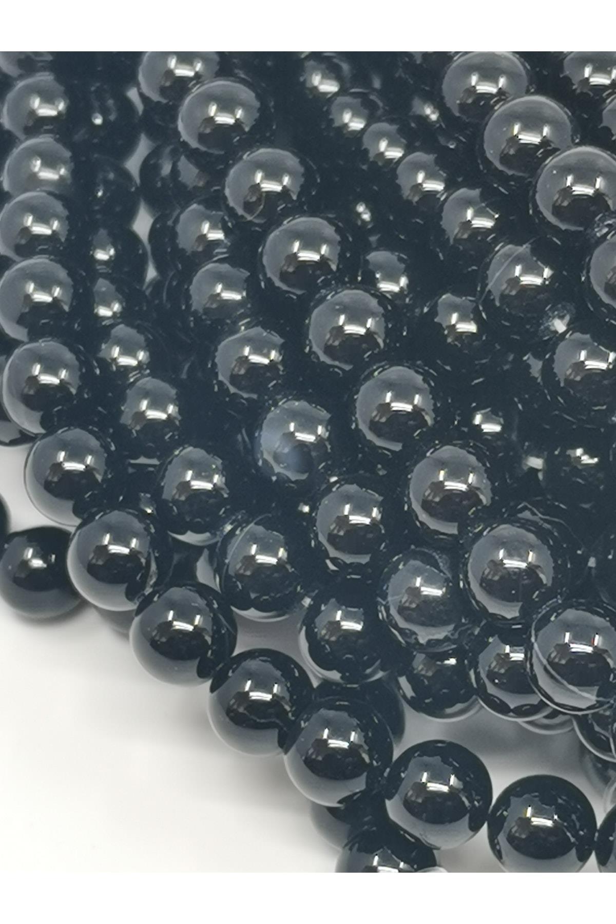 Siyah Oniks Doğal Taş Dizisi 8mm
