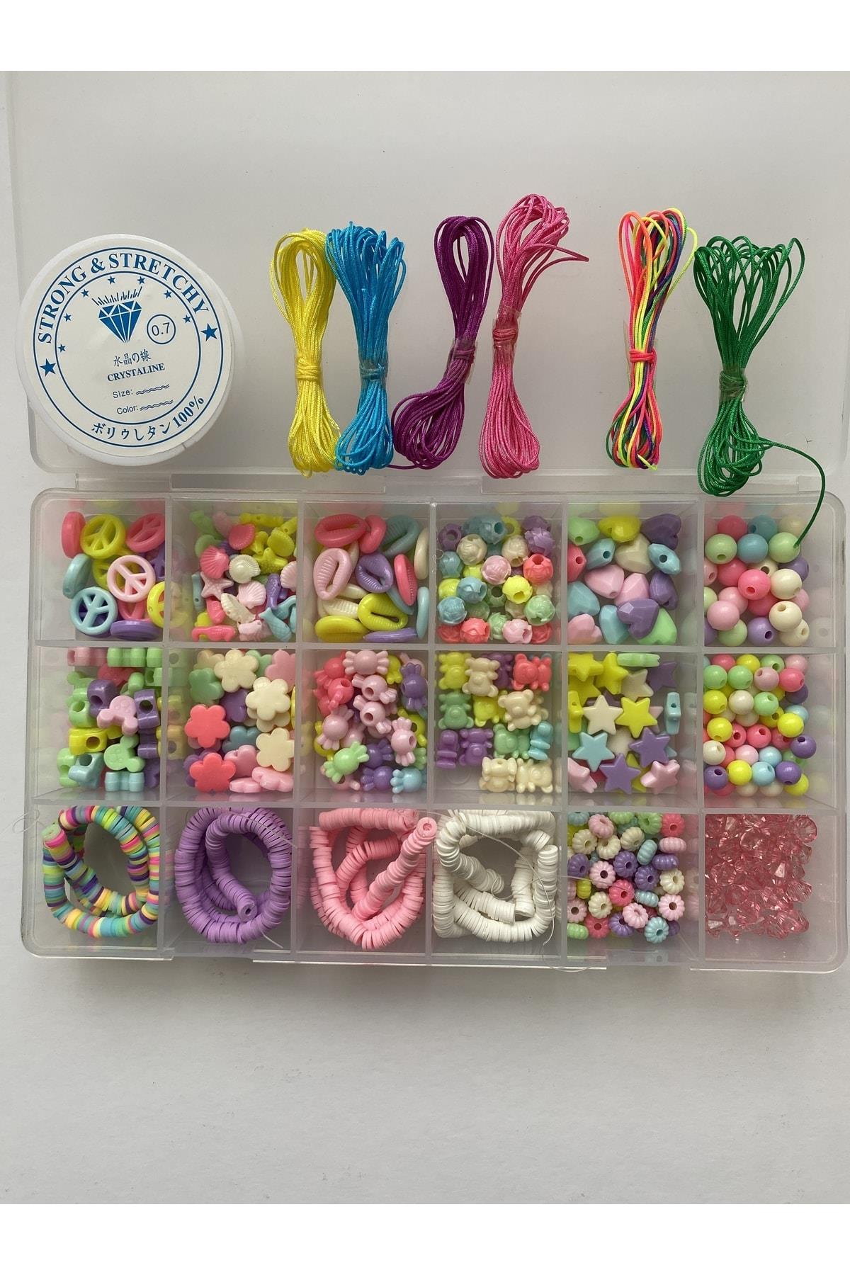Soft Renklerde Fimo Çocuklar Için Takı Yapma Seti - Hobi Bileklik Kolye Yapım Seti - Kendin Yap