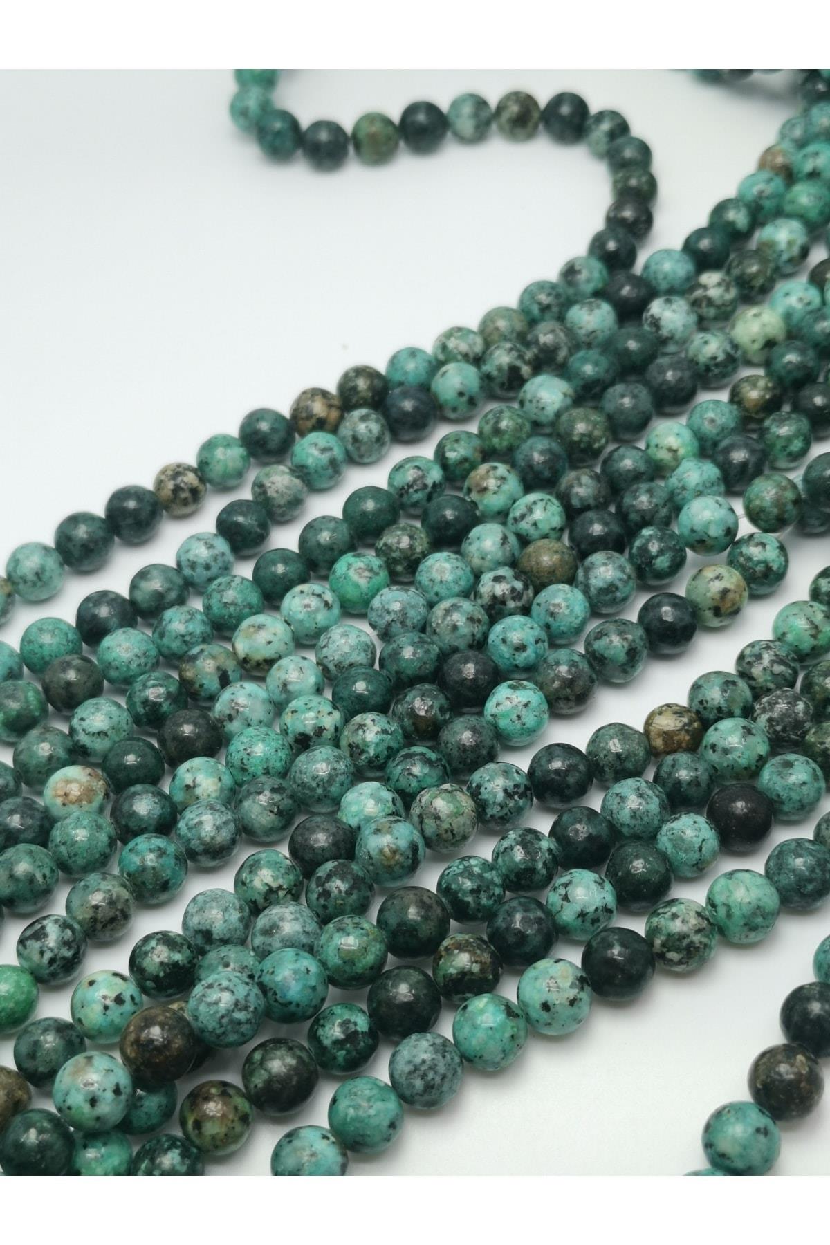 Yeşil Azurit Doğal Taş Dizisi 8mm Doğaltaş