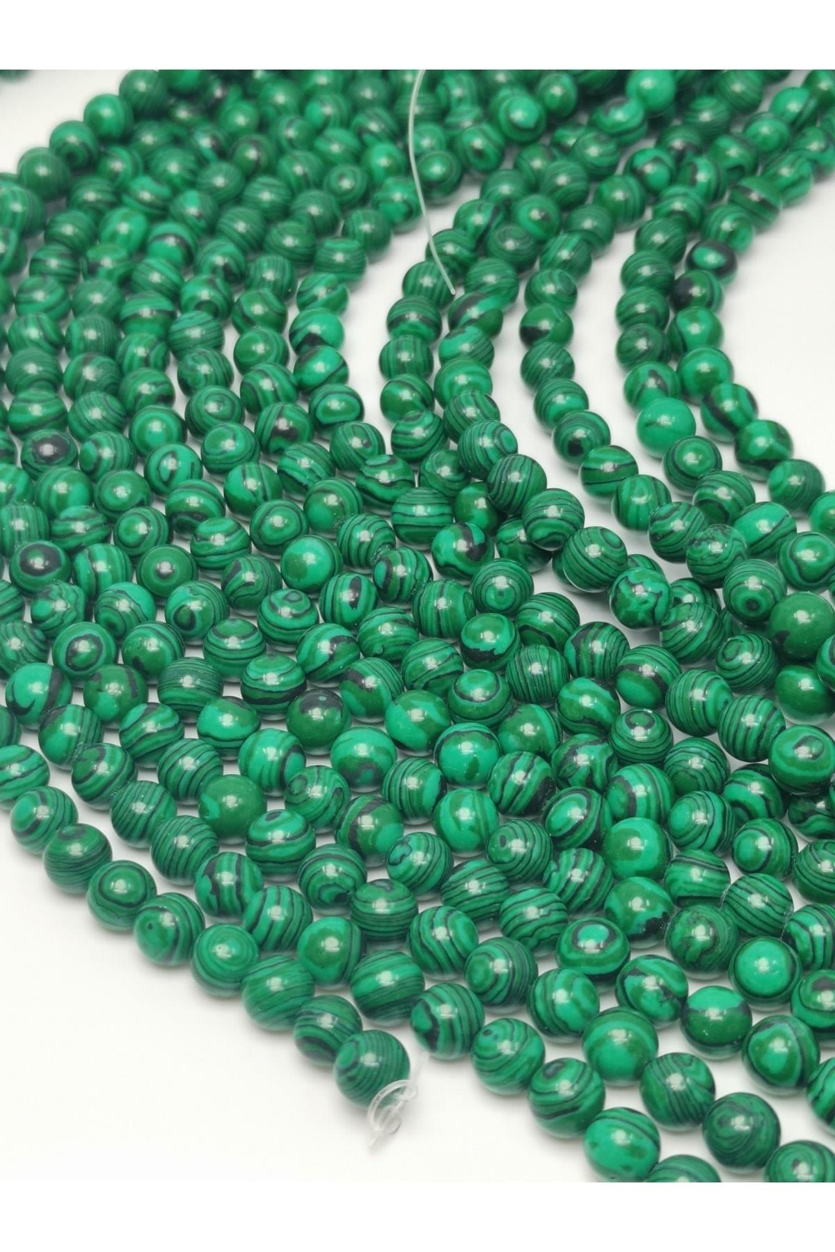 Yeşim Malahit Sıkma Doğal Taş Dizisi 8mm