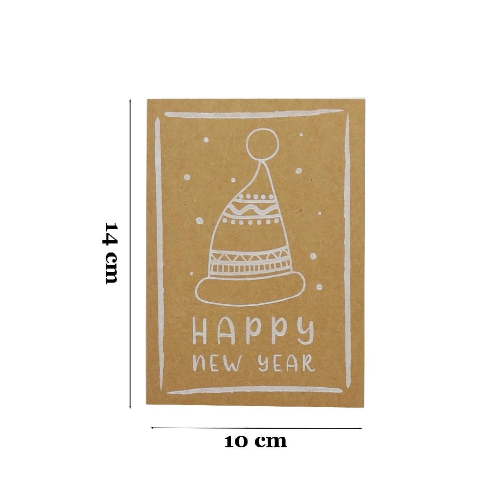 10x14 CM Yılbaşı Temalı Tebrik Kartı (5li Set)