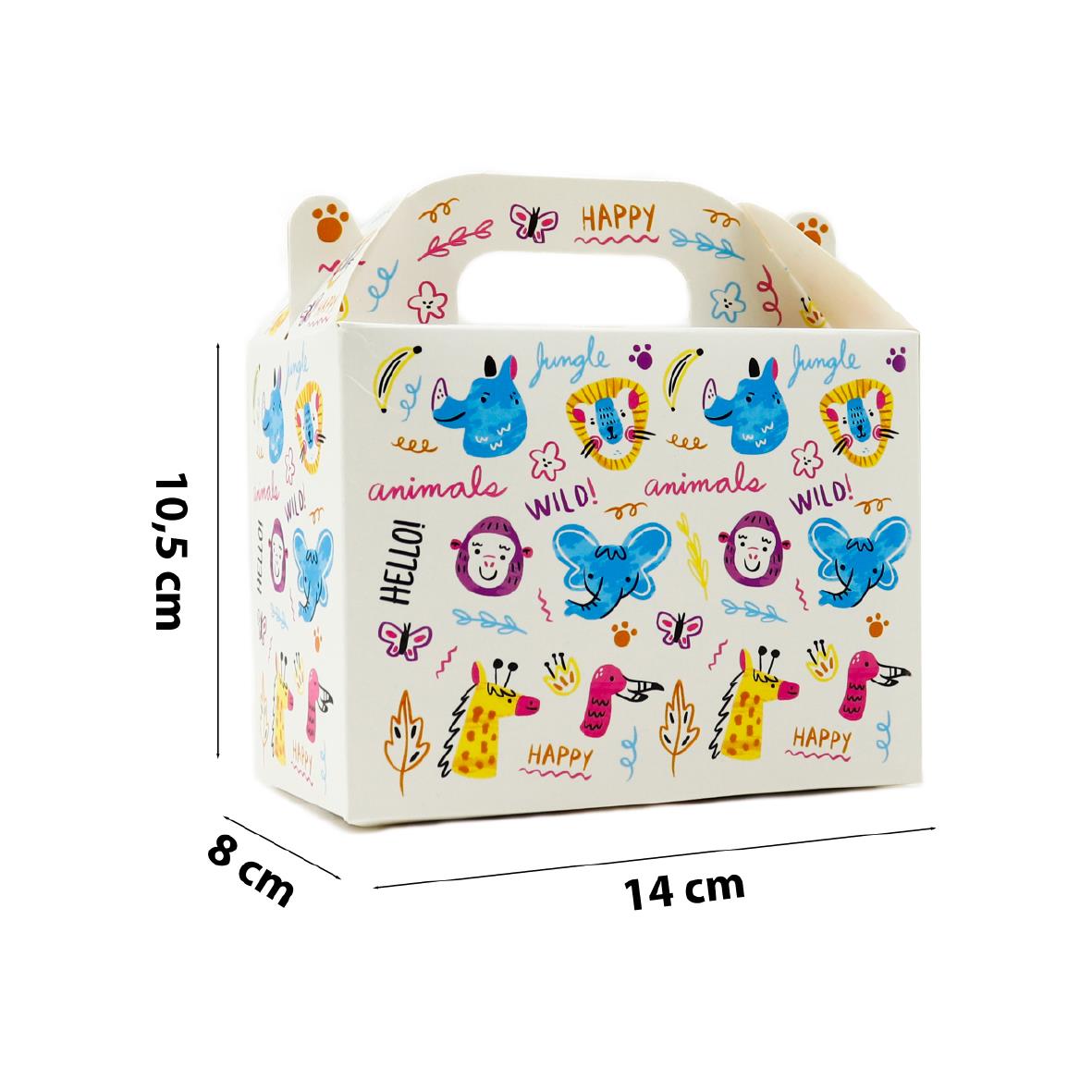 10x14 Sevimli Hayvan Temalı El Geçme Hediye Kutusu M1 (3lü Set)