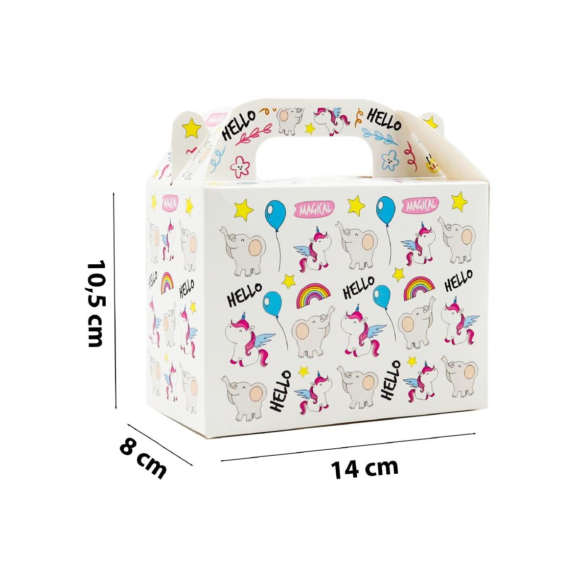 10x14 Sevimli Hayvan Temalı El Geçme Hediye Kutusu M2 (3lü Set)