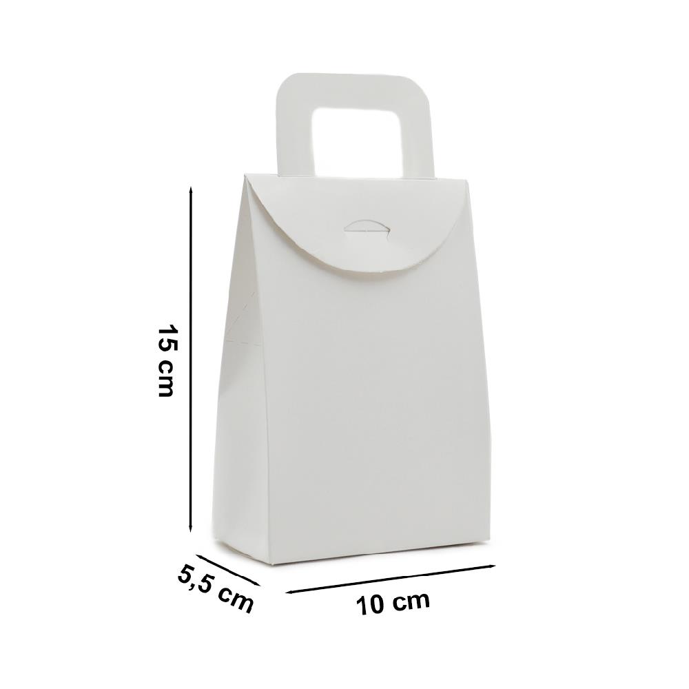 10x15 Beyaz Çanta Model Hediyelik Kutu - 20li Paket