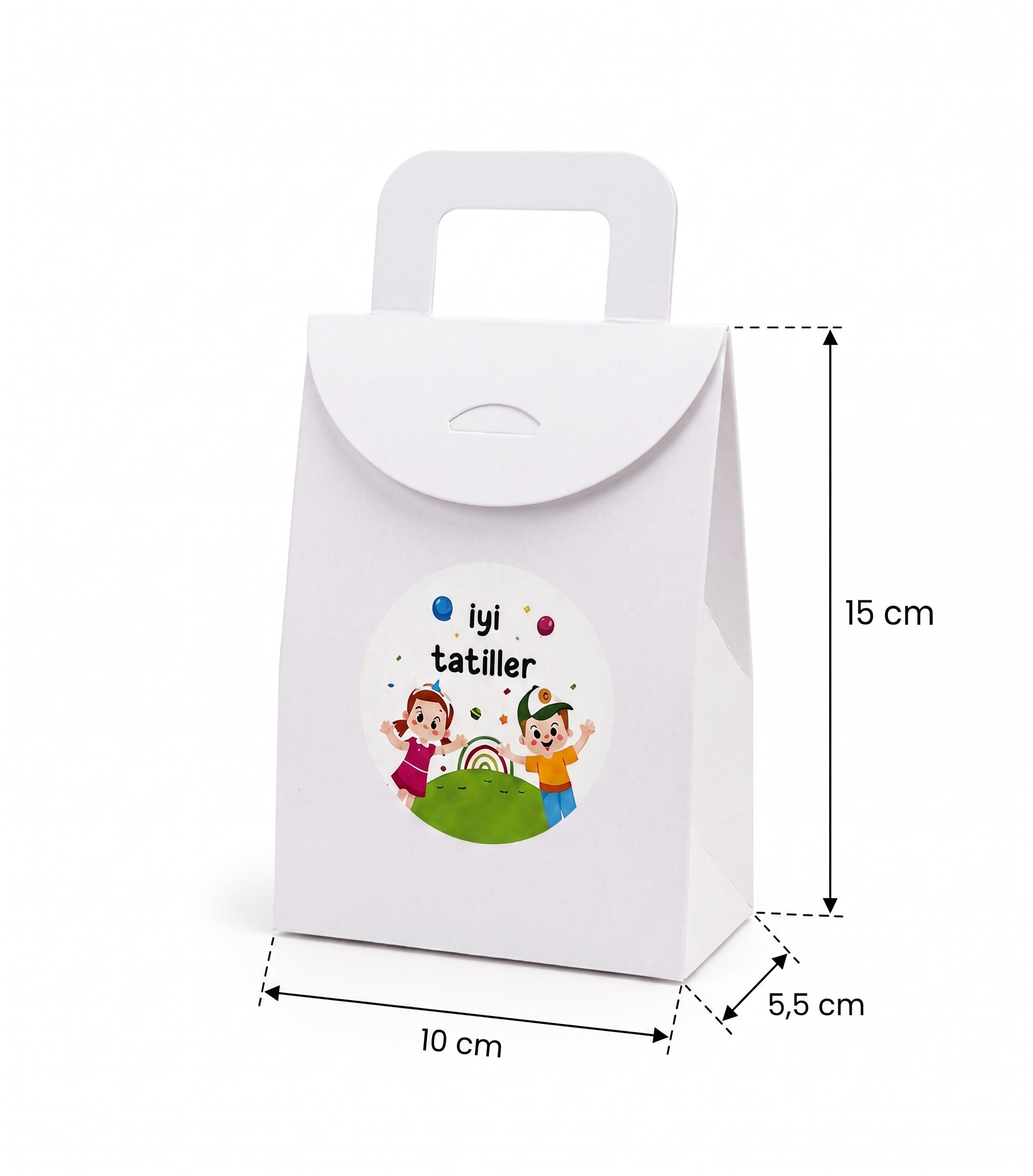 10x15 cm Beyaz Karne Hediyelik Kutusu 20 Adet | İyi Tatiller Etiketli