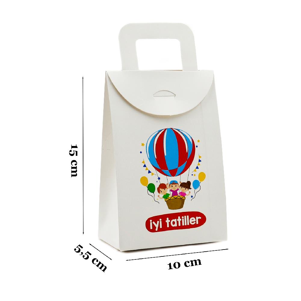 10x15 CM İyi Tatiller Temalı Çanta Model Kutu (3lü Set)