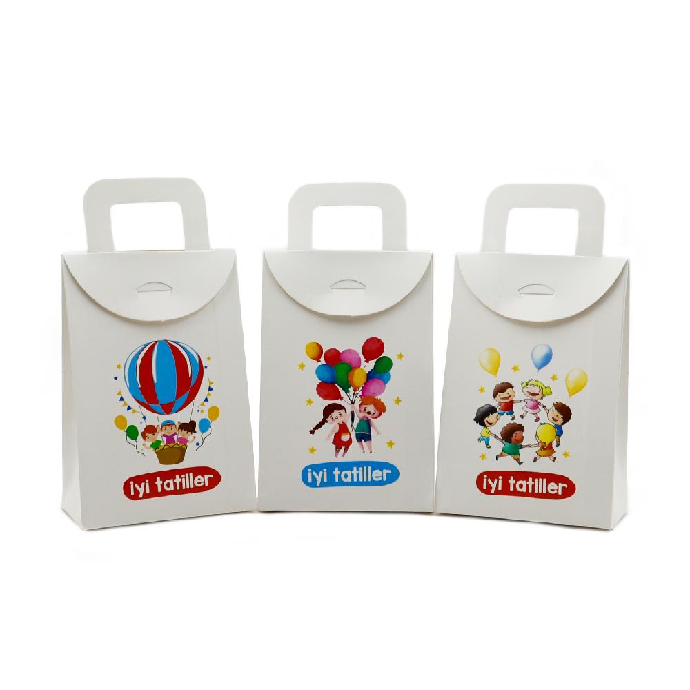 10x15 CM İyi Tatiller Temalı Çanta Model Kutu (3lü Set)
