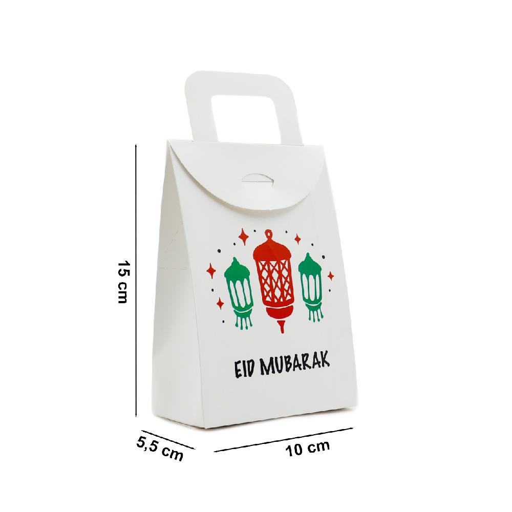 10x15 Eid Mubarak Baskılı Çanta Model Kutu (3lü Set)