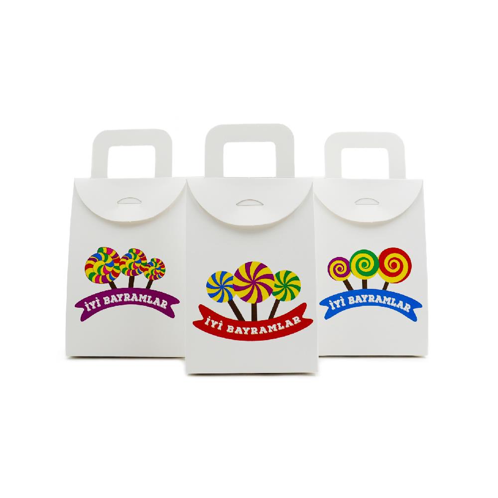 10x15 İyi Bayramlar Baskılı Çanta Model Kutu (3lü Set)
