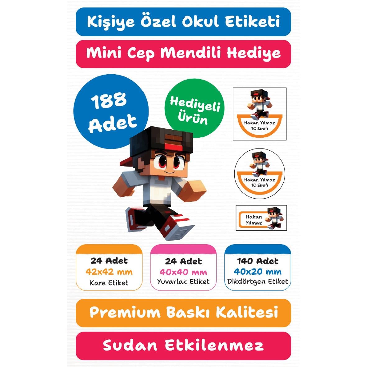 118 Adet Kişiye Özel Okul Etiketi Seti – Kalem, Defter, Kitap, Çanta İçin Yapışkanlı Etiketler | M29