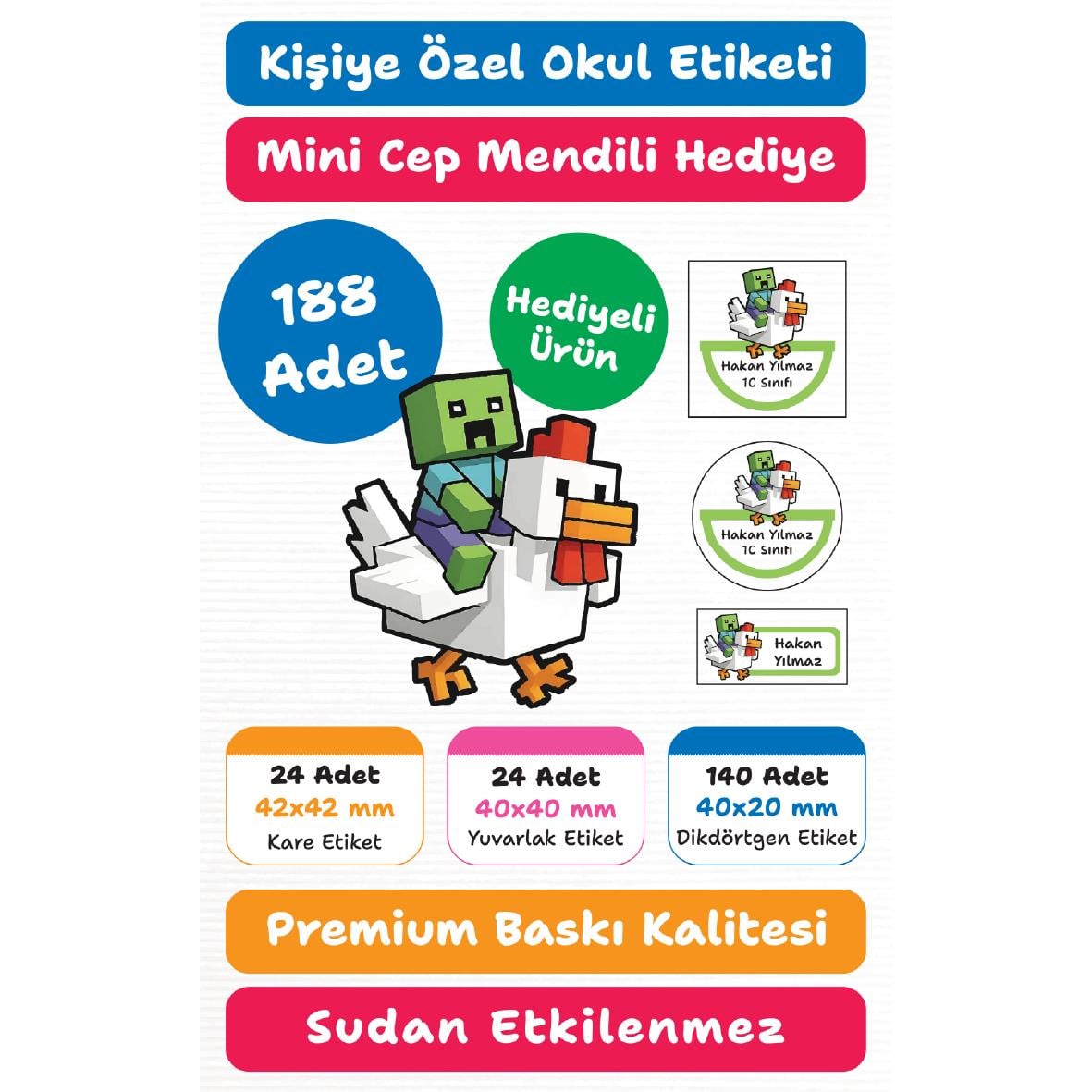 118 Adet Kişiye Özel Okul Etiketi Seti – Kalem, Defter, Kitap, Çanta İçin Yapışkanlı Etiketler | M27