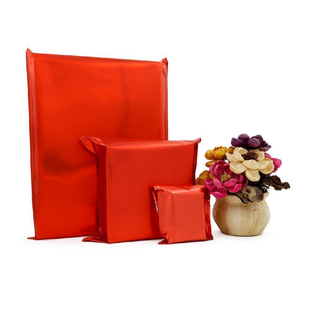 30x45 Kırmızı Lüx Metalize Hediye Paketi - 10lu Paket