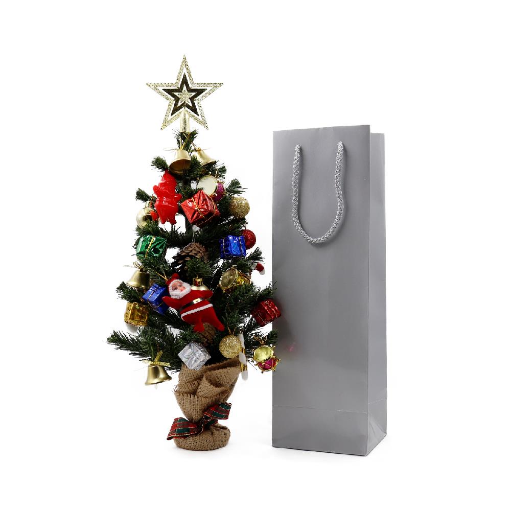 12x38 Gümüş Şişe Boy Karton Çanta - 3lü Paket
