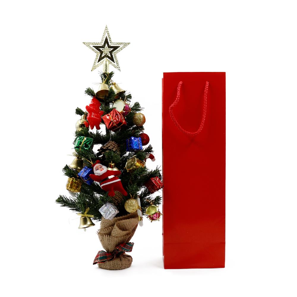 12x38 Kırmızı Şişe Boy Karton Çanta - 3lü Paket