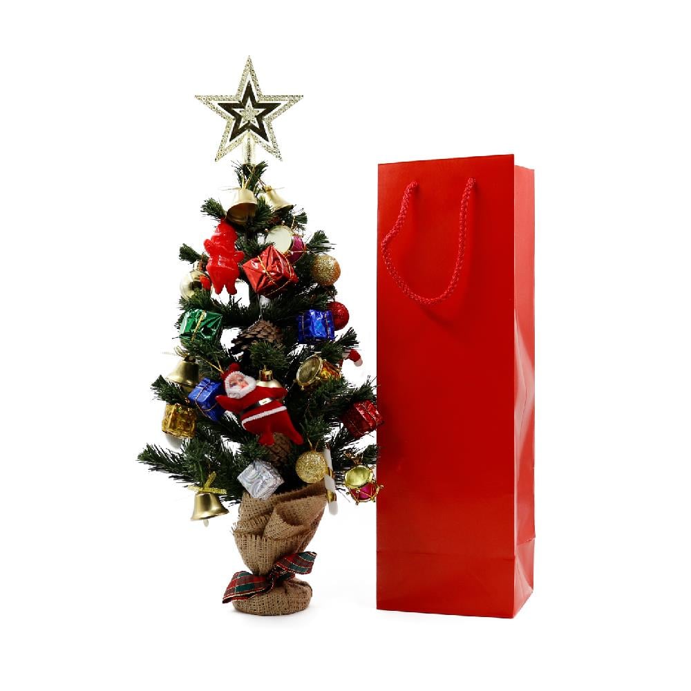 12x38 Kırmızı Şişe Boy Karton Çanta - 3lü Paket