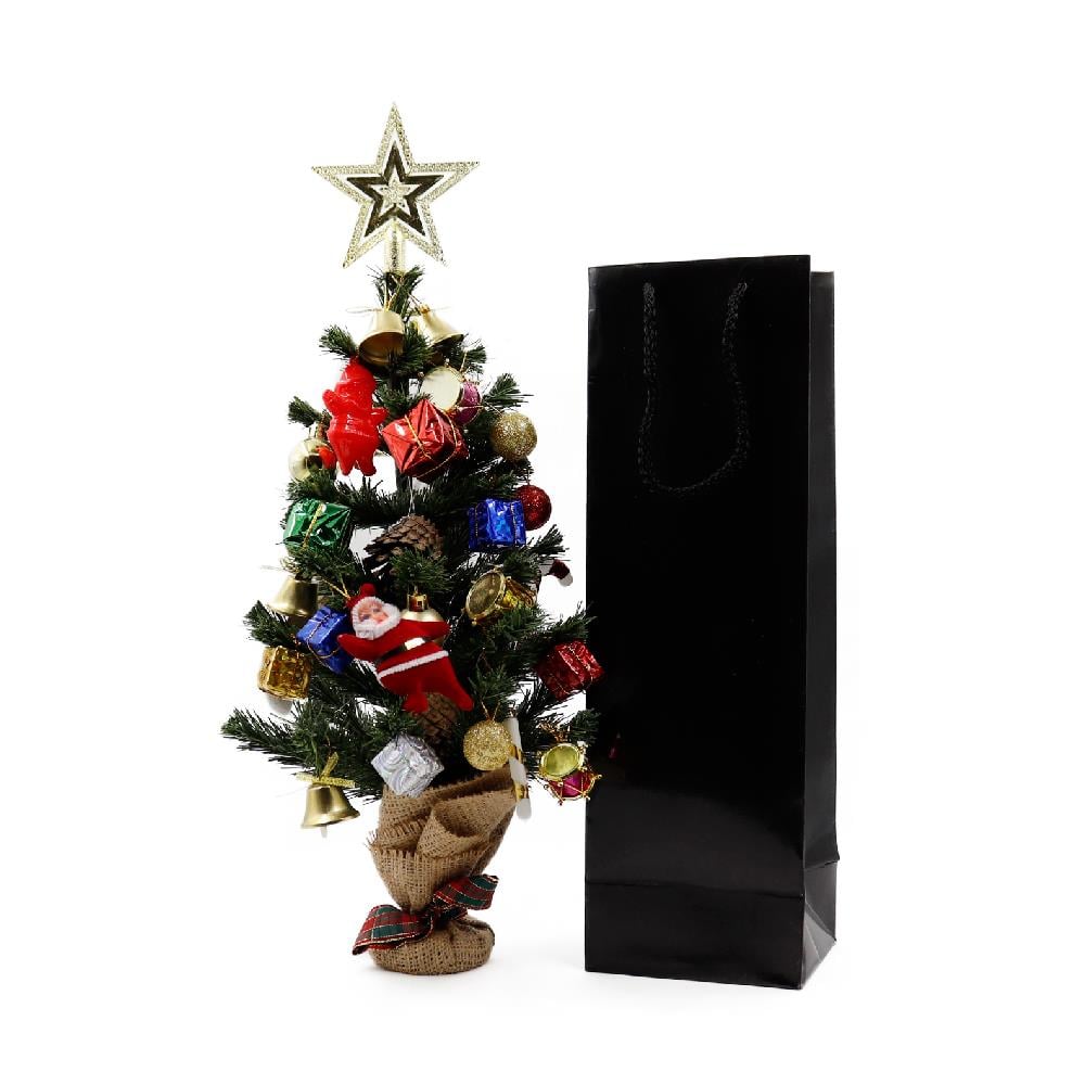 12x38 Siyah Şişe Boy Karton Çanta - 3lü Paket