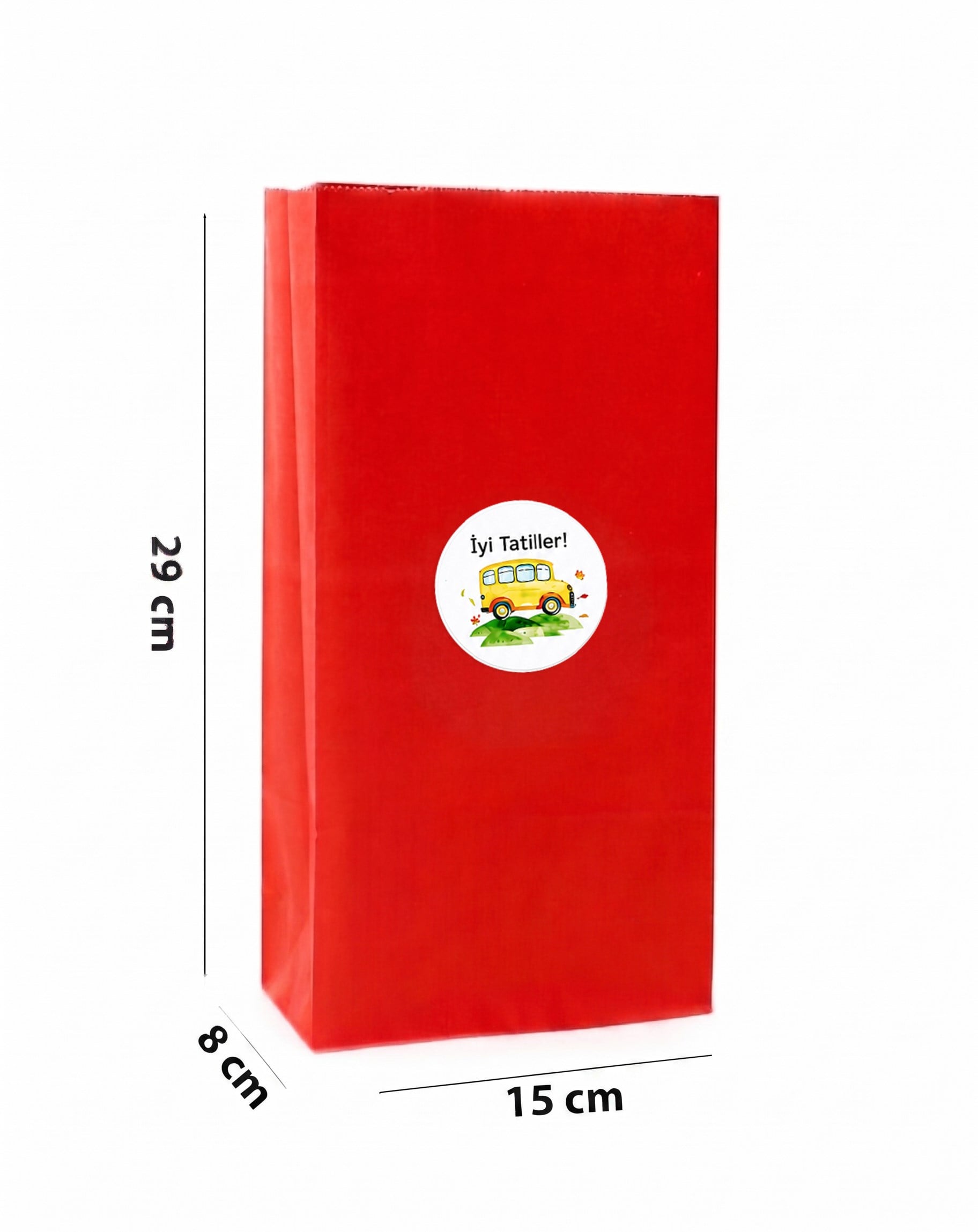 15x29 cm Karne Hediye Paketi ve Etiketli Set | 12li Renkli Kese Kağıdı
