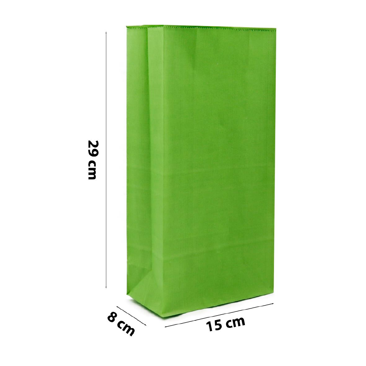15x29 Yeşil Renk Hediyelik Kese Kağıdı - 10lu Paket