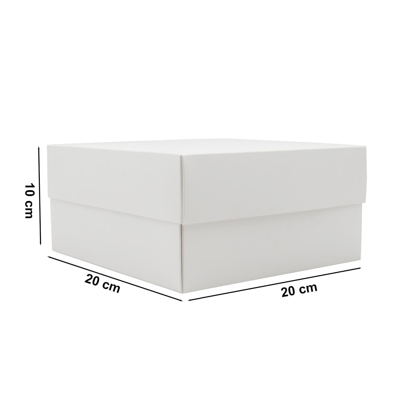 20x20x10 Beyaz Kapaklı Hediye Kutusu 