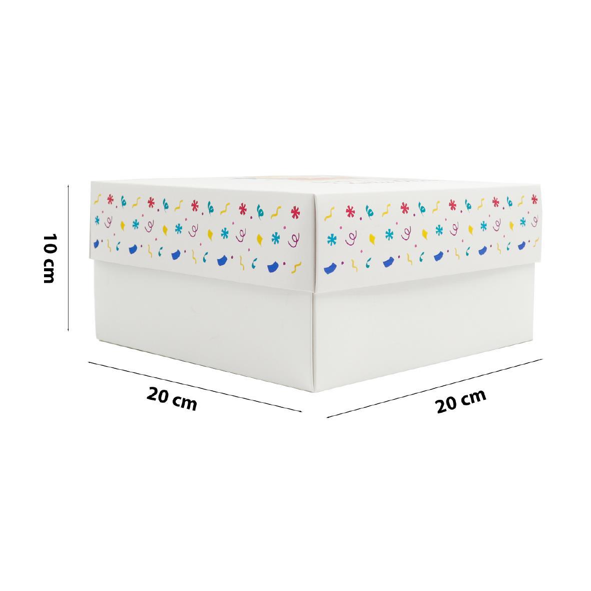 20x20x10 Doğum Gününe Özel Kapaklı Hediye Kutusu M6