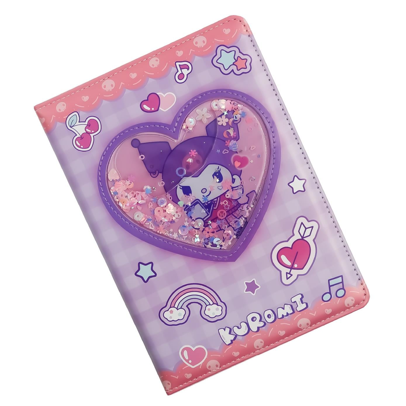 22x15 Kuromi Temalı Deri Kapaklı Sulu ve Hareketli Simli Defter | 120 Yaprak
