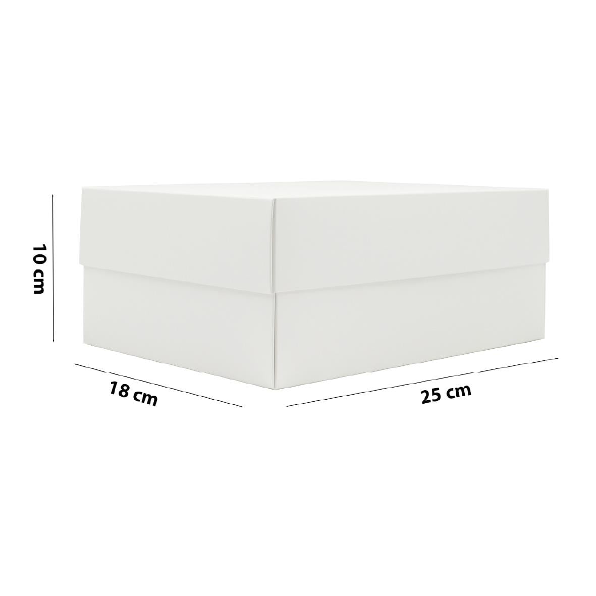 25x18x10 Beyaz Kapaklı Hediye Kutusu 