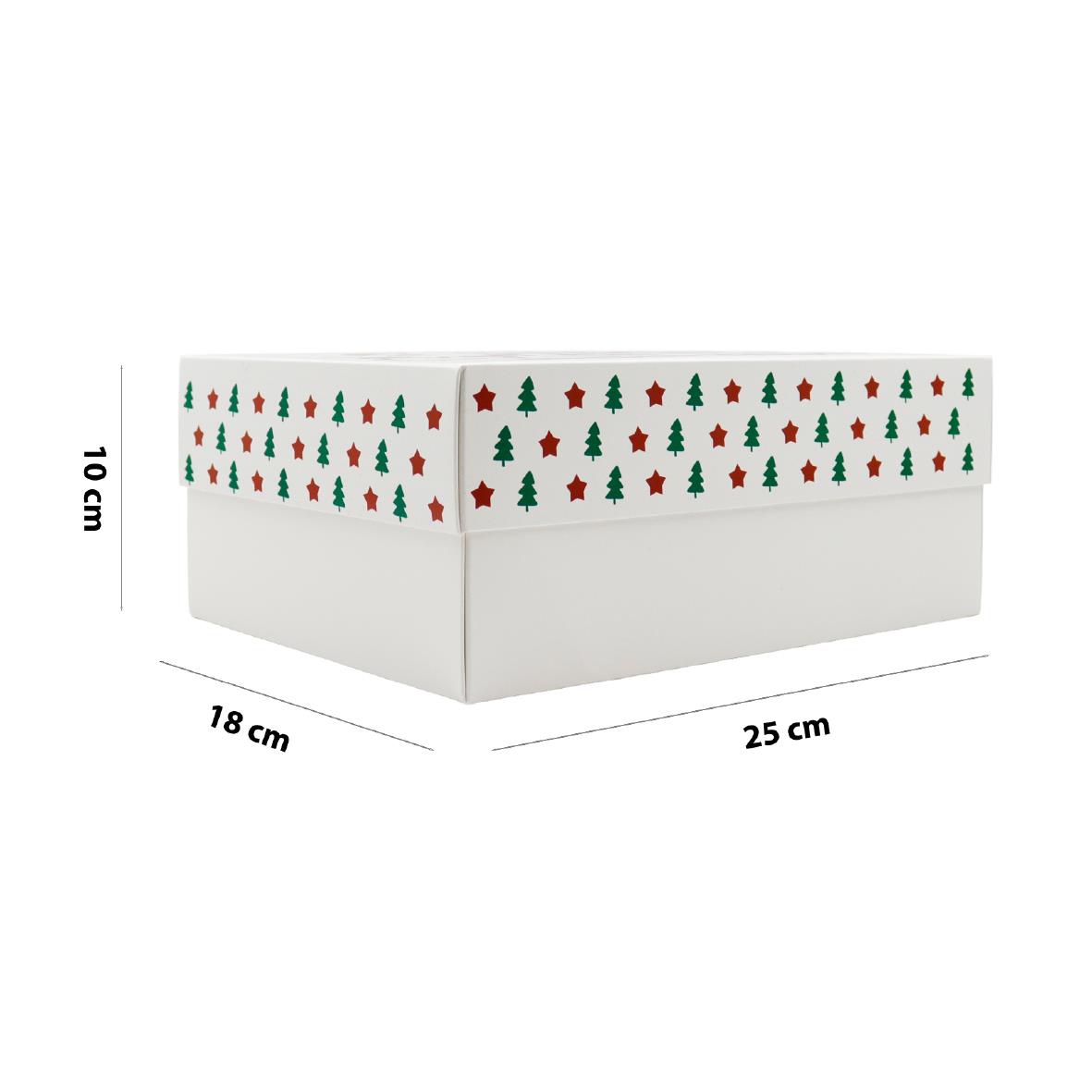25x18x10 cm Yılbaşı Temalı Selefonlu Bristol Hediye Kutusu – Demonte Gönderim