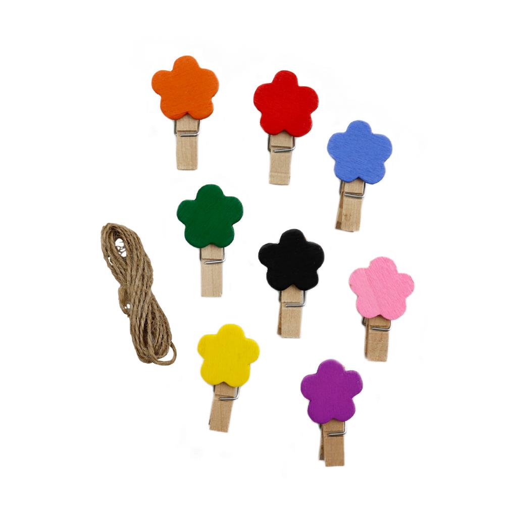 3,5 CM Çiçek Temalı Mini Mandal - 10lu Paket