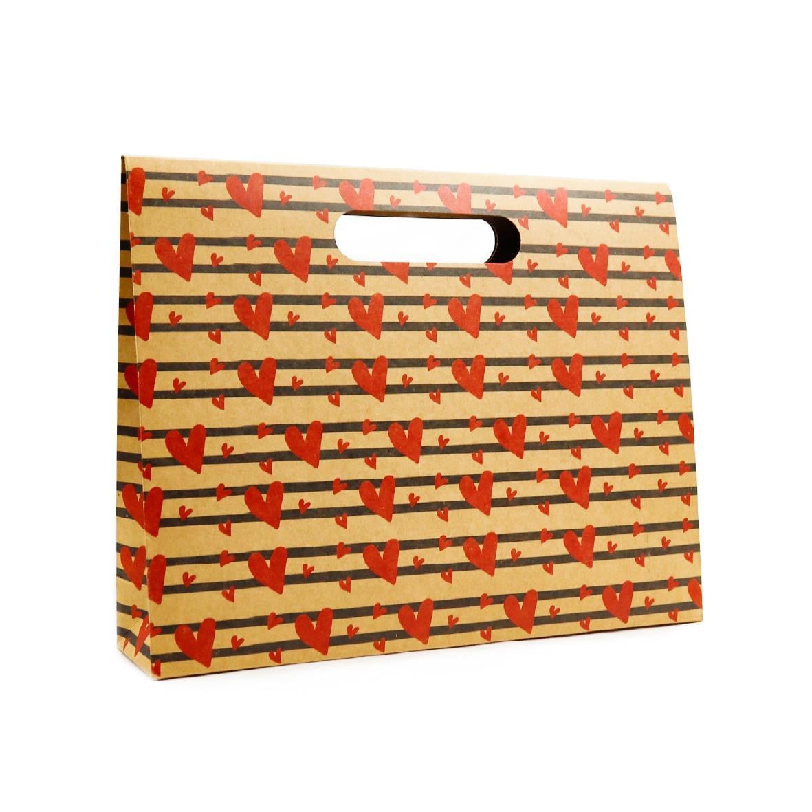 38x30 Kalp Harmanı Zarf Model Karton Çanta