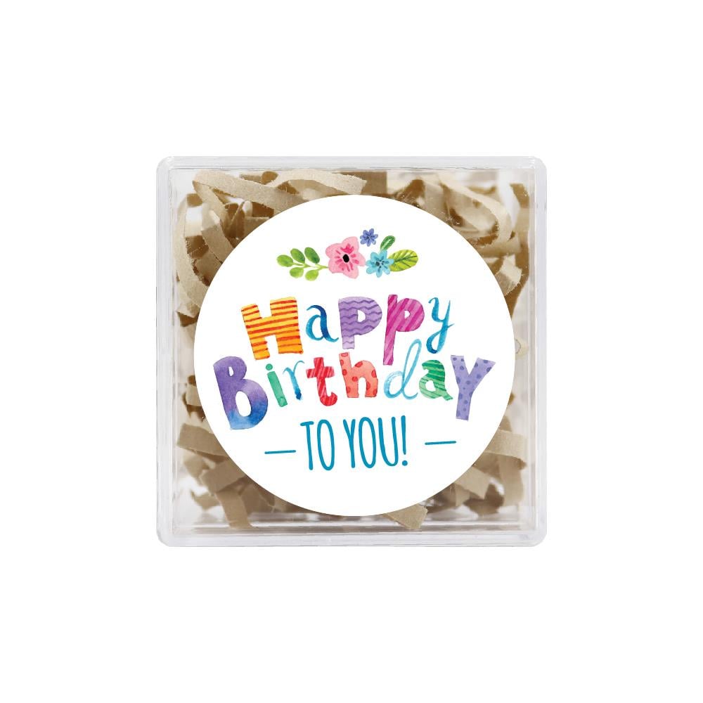 4 CM Happy Birthday Temalı Baskılı Etiket Model-2